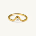 Delicate Vee Pearl Ring