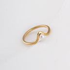 Delicate Vee Pearl Ring