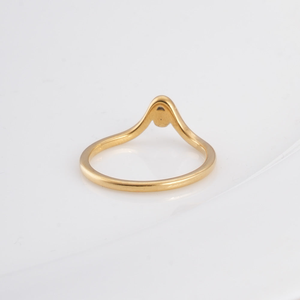 Delicate Vee Pearl Ring