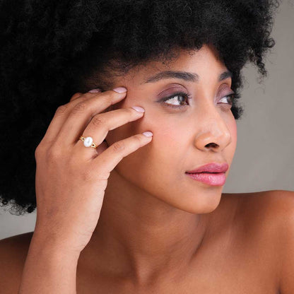 Vintage Inspired Gold Pearl Ring
