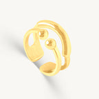 Double Gold Orbs Open Band