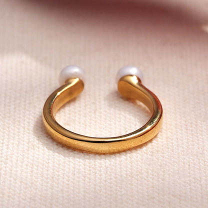 Twin Pearls Minimal Open Band
