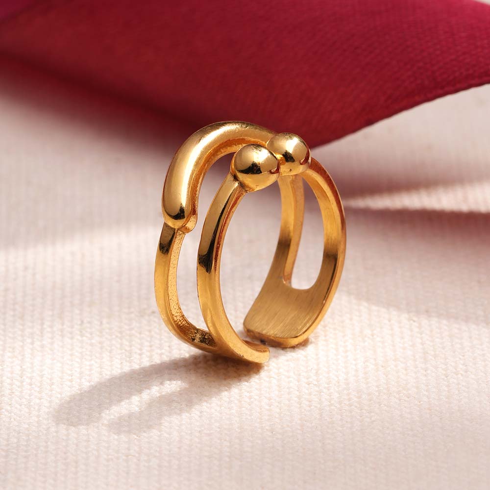 Double Gold Orbs Open Band