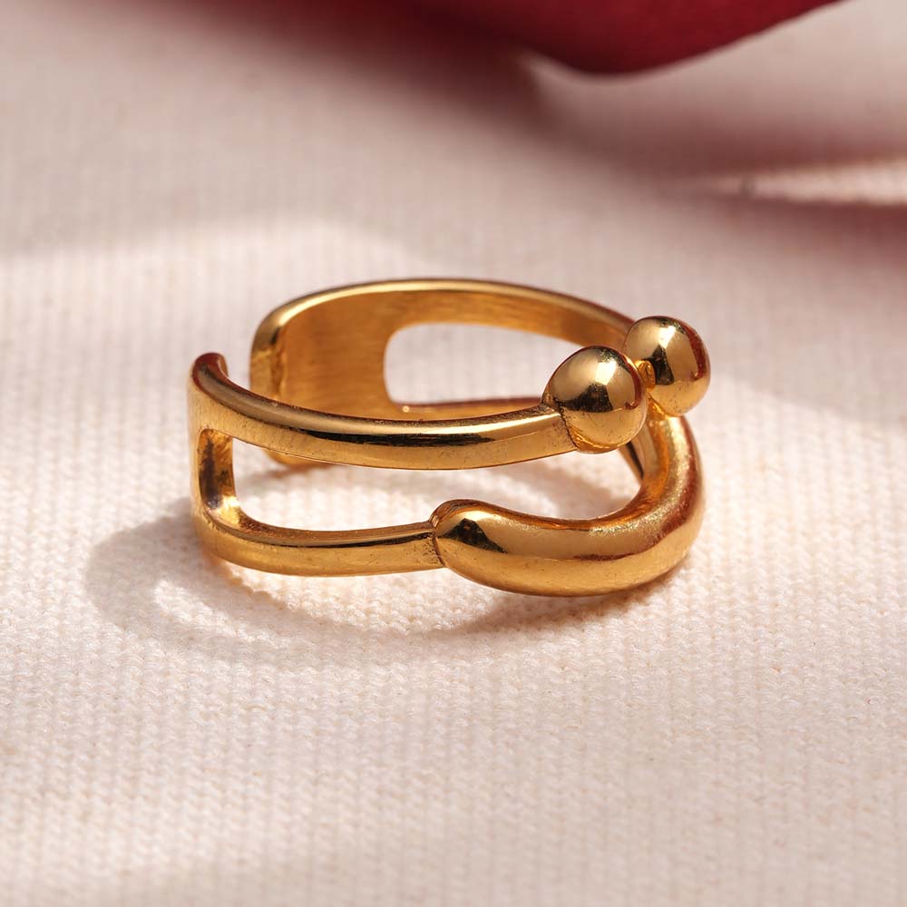 Double Gold Orbs Open Band