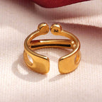 Double Gold Orbs Open Band