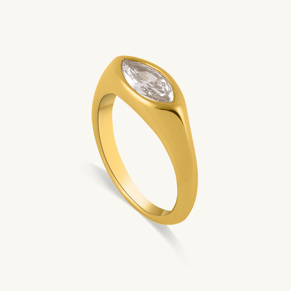 Crystal Gaze Marquise Solitaire Ring