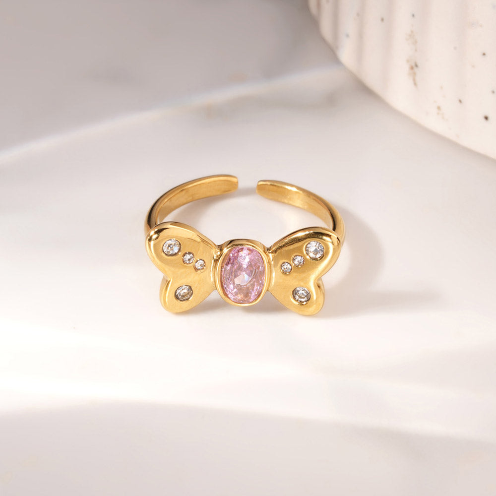 Butterfly Glitterwing Charm Ring