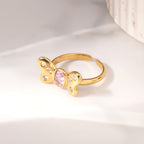 Butterfly Glitterwing Charm Ring