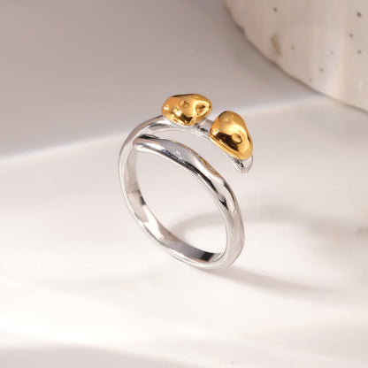 Twin Heartbud Wrap Ring