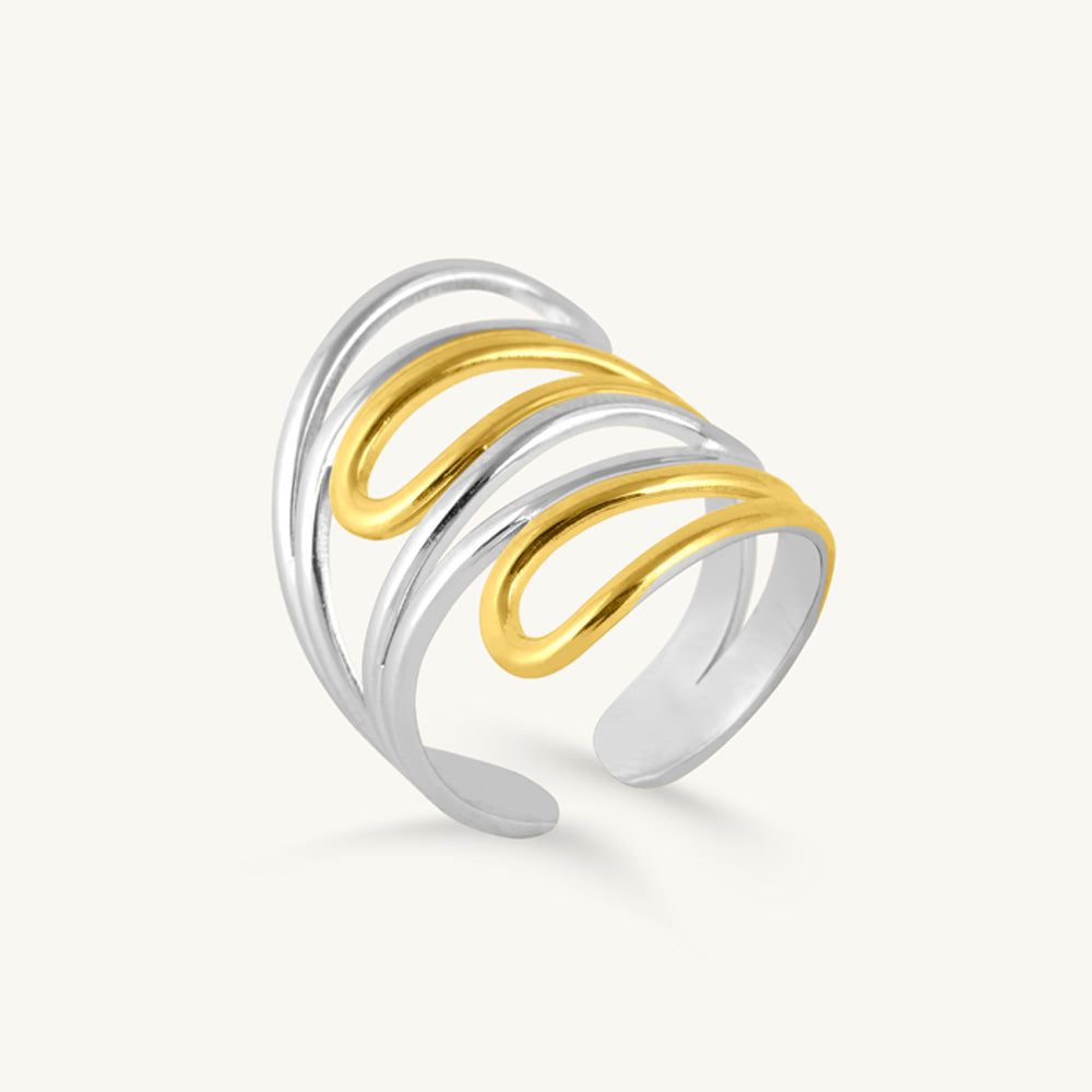 Dual Tone Flow Wrap Ring