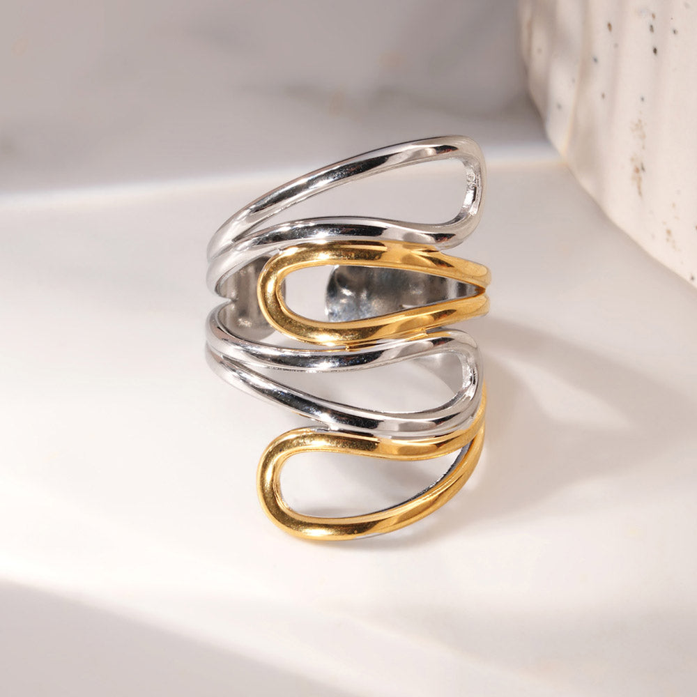 Dual Tone Flow Wrap Ring