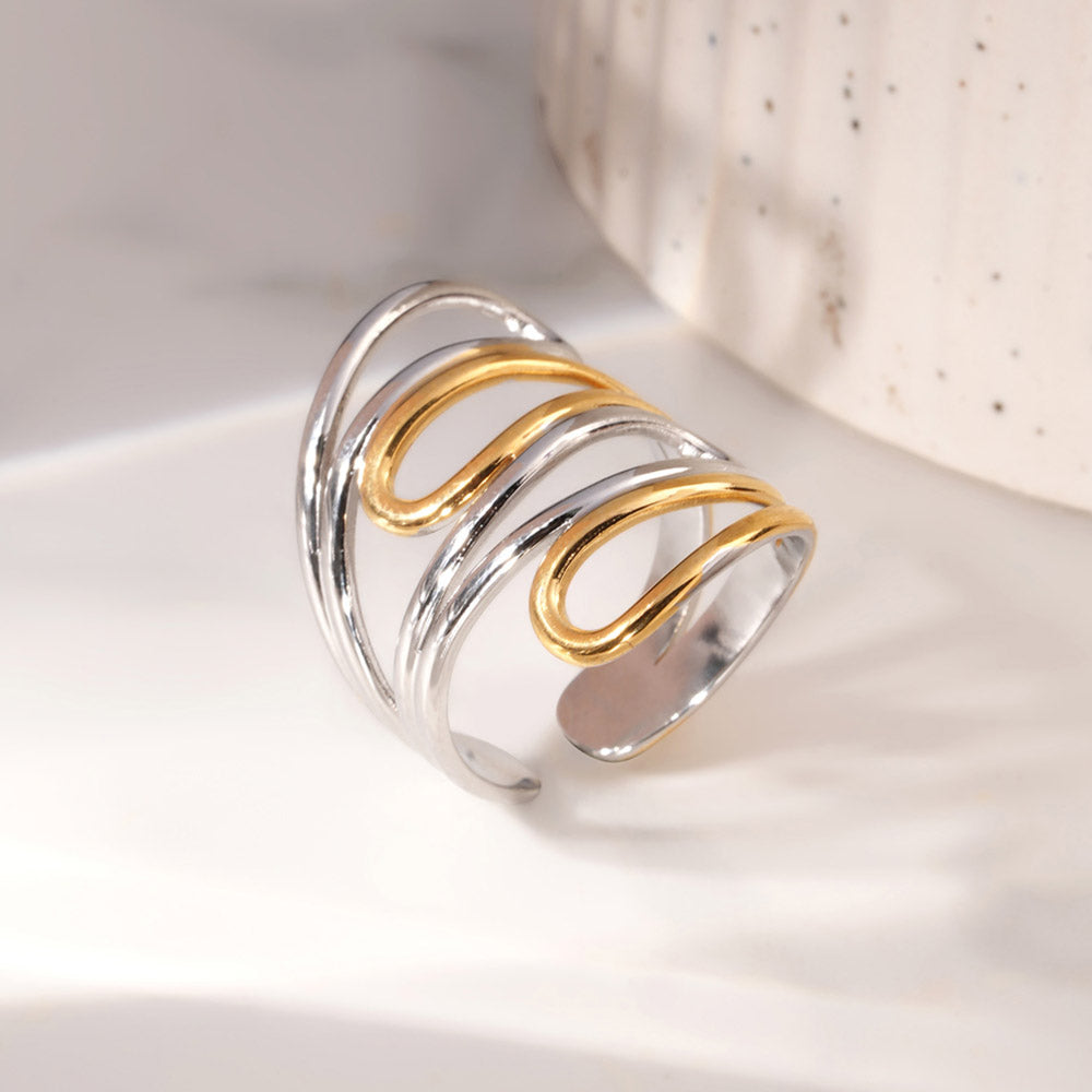 Dual Tone Flow Wrap Ring