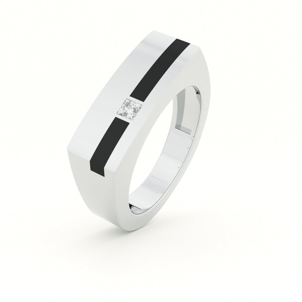 Duality 925 Silver Unisex Band Ring