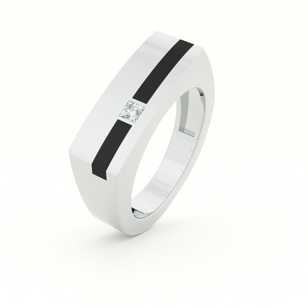 Duality 925 Silver Unisex Band Ring