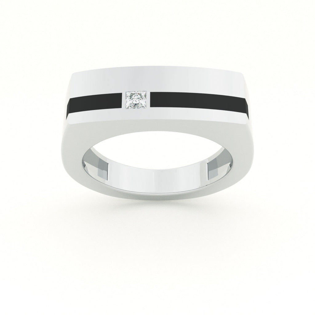 Duality 925 Silver Unisex Band Ring
