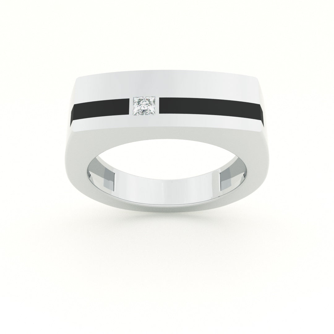 Duality 925 Silver Unisex Band Ring