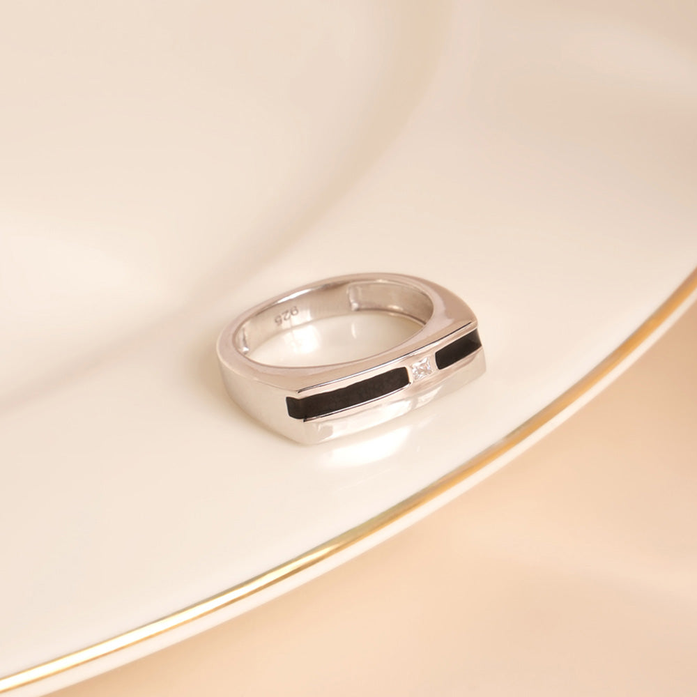 Duality 925 Silver Unisex Band Ring