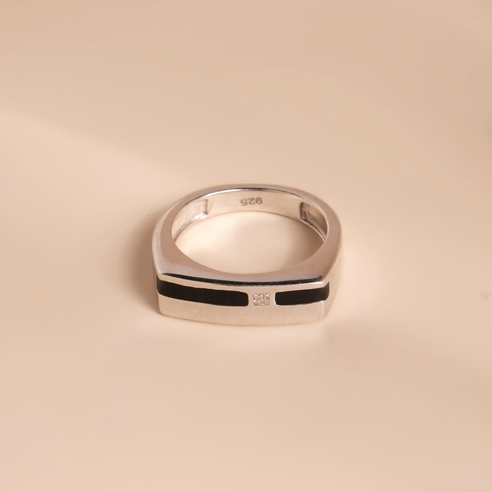 Duality 925 Silver Unisex Band Ring