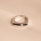Duality 925 Silver Unisex Band Ring