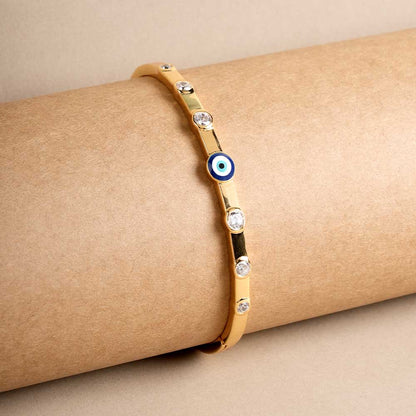 Evil Eye 925 Stone Band Ovel Bracelet