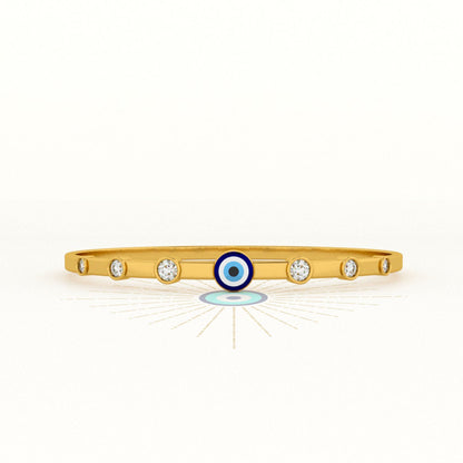 Evil Eye 925 Stone Band Ovel Bracelet