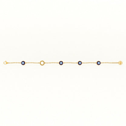 Evil Eye 925 Silver Station Bracelet