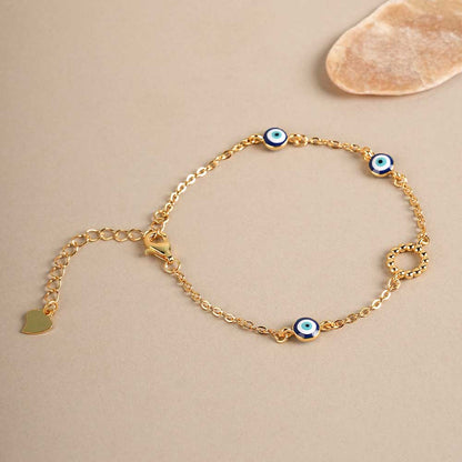 Evil Eye 925 Silver Station Bracelet