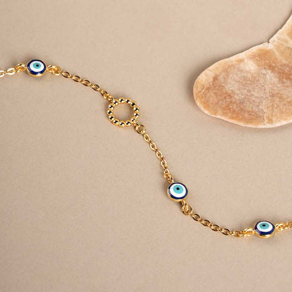 Evil Eye 925 Silver Station Bracelet