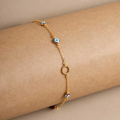 Evil Eye 925 Silver Station Bracelet