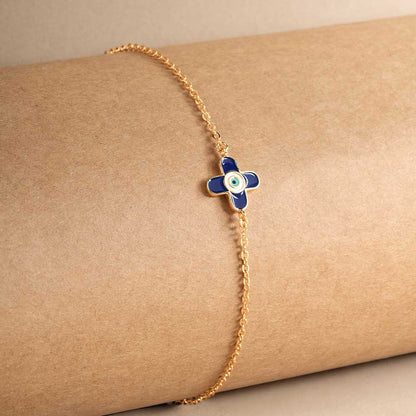 Evil Eye Clover 925 Silver Bracelet