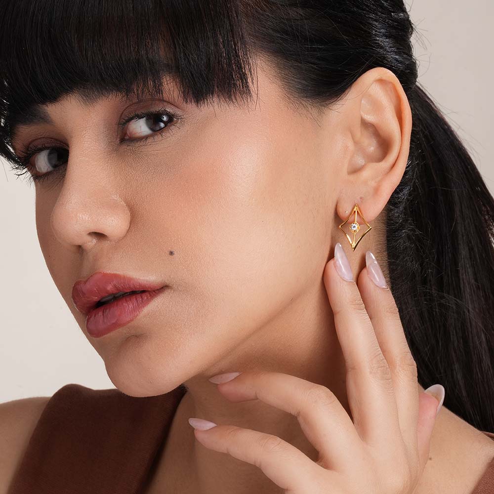 Diamond Drape 925 Silver Signature Earrings