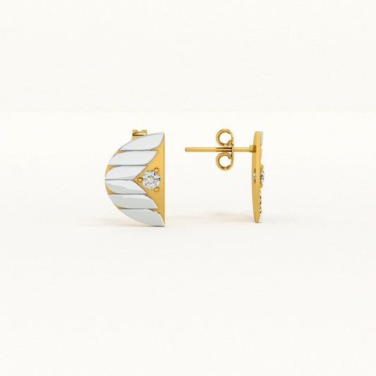 Textured Leaf Half-Moon  Signature Earrings