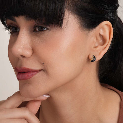Textured Leaf Half-Moon  Signature Earrings