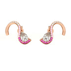 Crimson Swan 925 Sterling Silver Rose Gold Studs