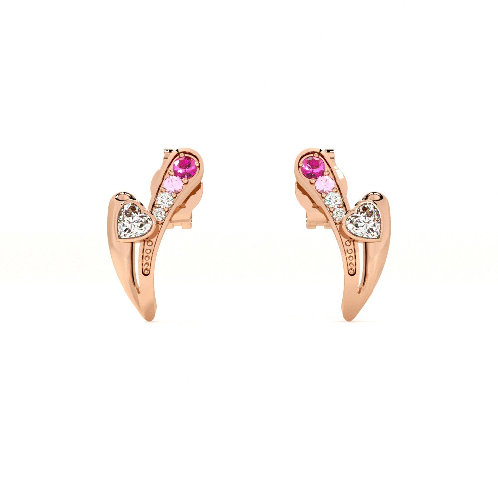 Bladerose Spark 925 Sterling Silver Rose Gold Studs