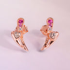 Bladerose Spark 925 Sterling Silver Rose Gold Studs