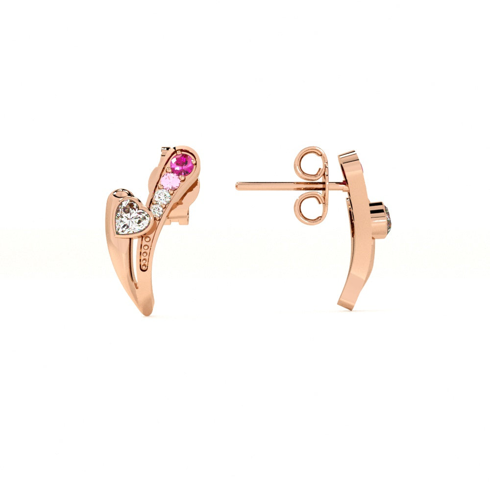 Bladerose Spark 925 Sterling Silver Rose Gold Studs