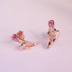 Bladerose Spark 925 Sterling Silver Rose Gold Studs
