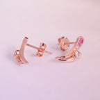 Bladerose Spark 925 Sterling Silver Rose Gold Studs
