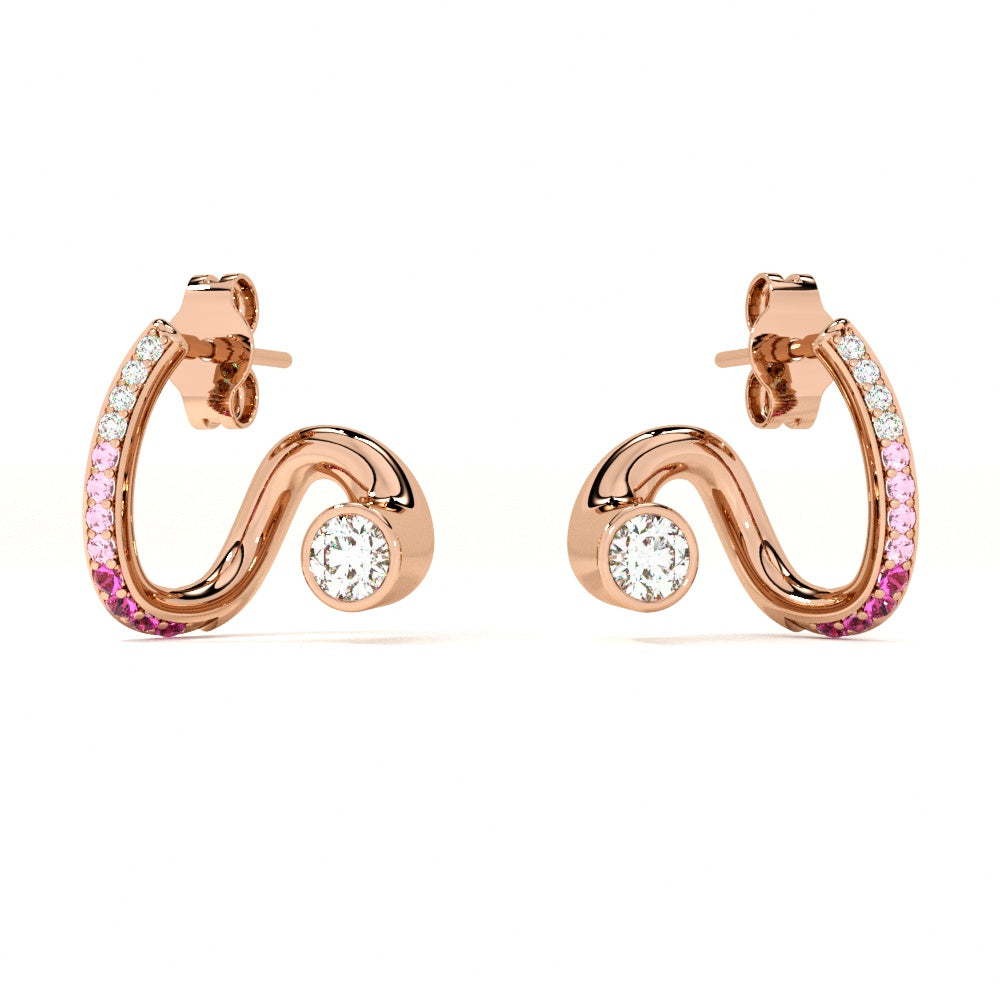 Aura Flow 925 Silver Rose Gold Studs