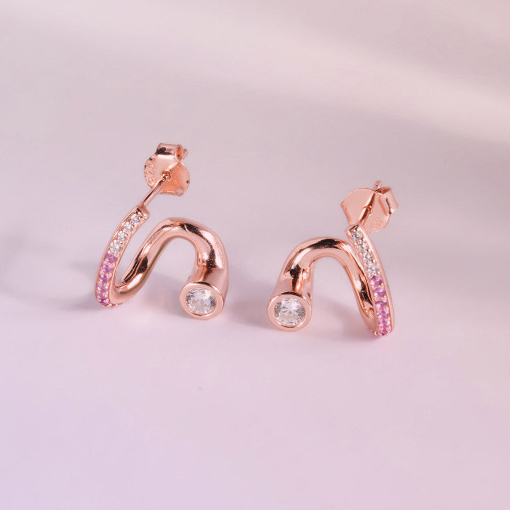 Aura Flow 925 Silver Rose Gold Studs
