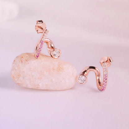 Aura Flow 925 Silver Rose Gold Studs