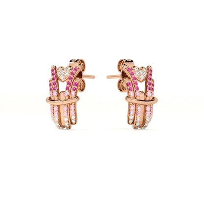 Ethereal Fade 925 Silver Rose Gold Earrings