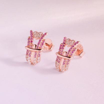 Ethereal Fade 925 Silver Rose Gold Earrings