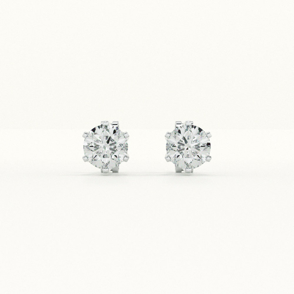 Classic Floral Cubic Zirconia 925 Sterling Silver Studs