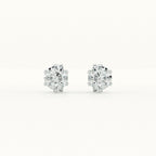 Classic Floral Cubic Zirconia 925 Sterling Silver Studs