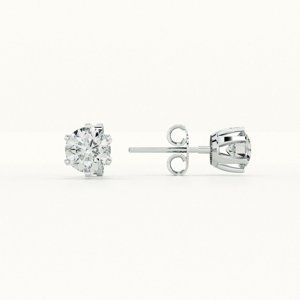 Classic Floral Cubic Zirconia 925 Sterling Silver Studs
