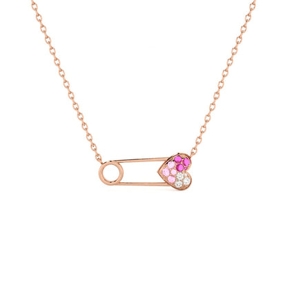 Pinned with Love 925 Silver Rose Gold Necklace