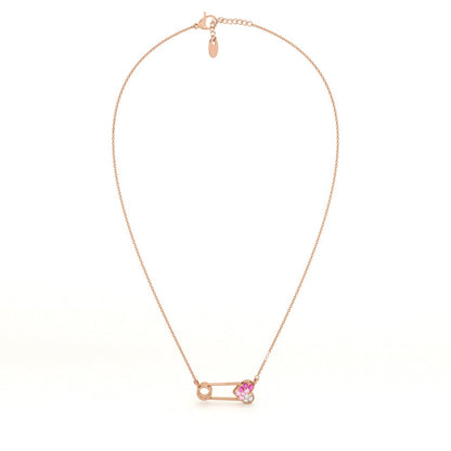 Pinned with Love 925 Silver Rose Gold Necklace