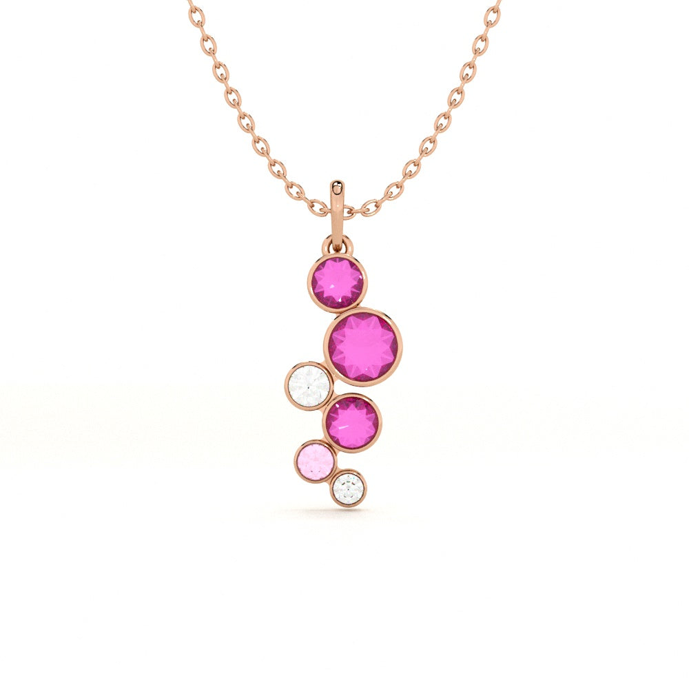 Berry Bubble 925 Sterling Silver Rose Gold Pendant Necklace